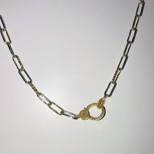 14k gold filled necklace /diamond clasp